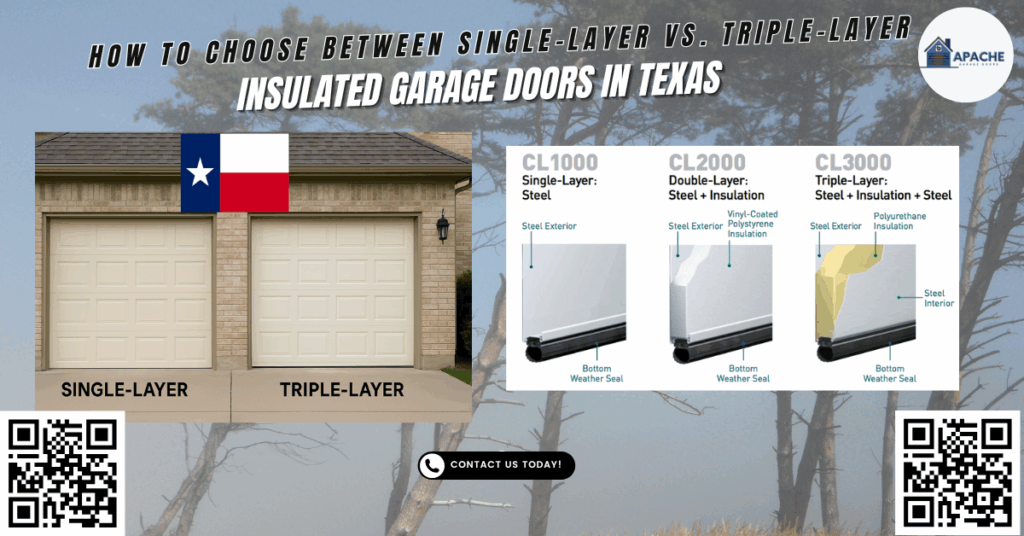 How to Choose Between Single-Layer vs. Triple-Layer Insulated Garage Doors in Texas - Apache Garage Doors